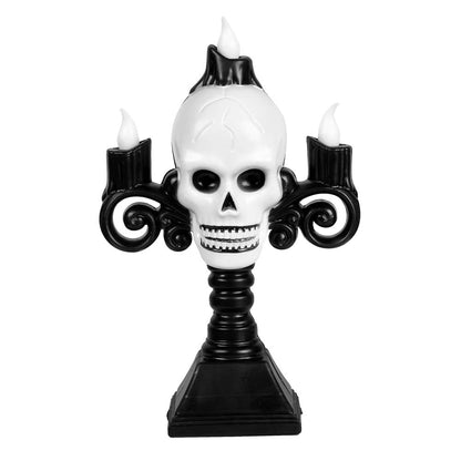 Crâne Lumineux avec Bougies LED - Décoration Halloween Gothique
