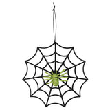 Décoration Toile d'Araignée Noire avec Araignée Verte