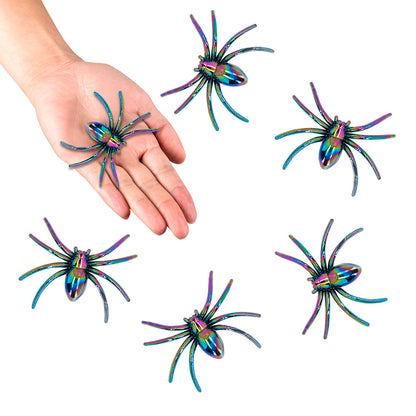 Araignées Iridescentes Décoration Halloween - Set de 6 Pièces