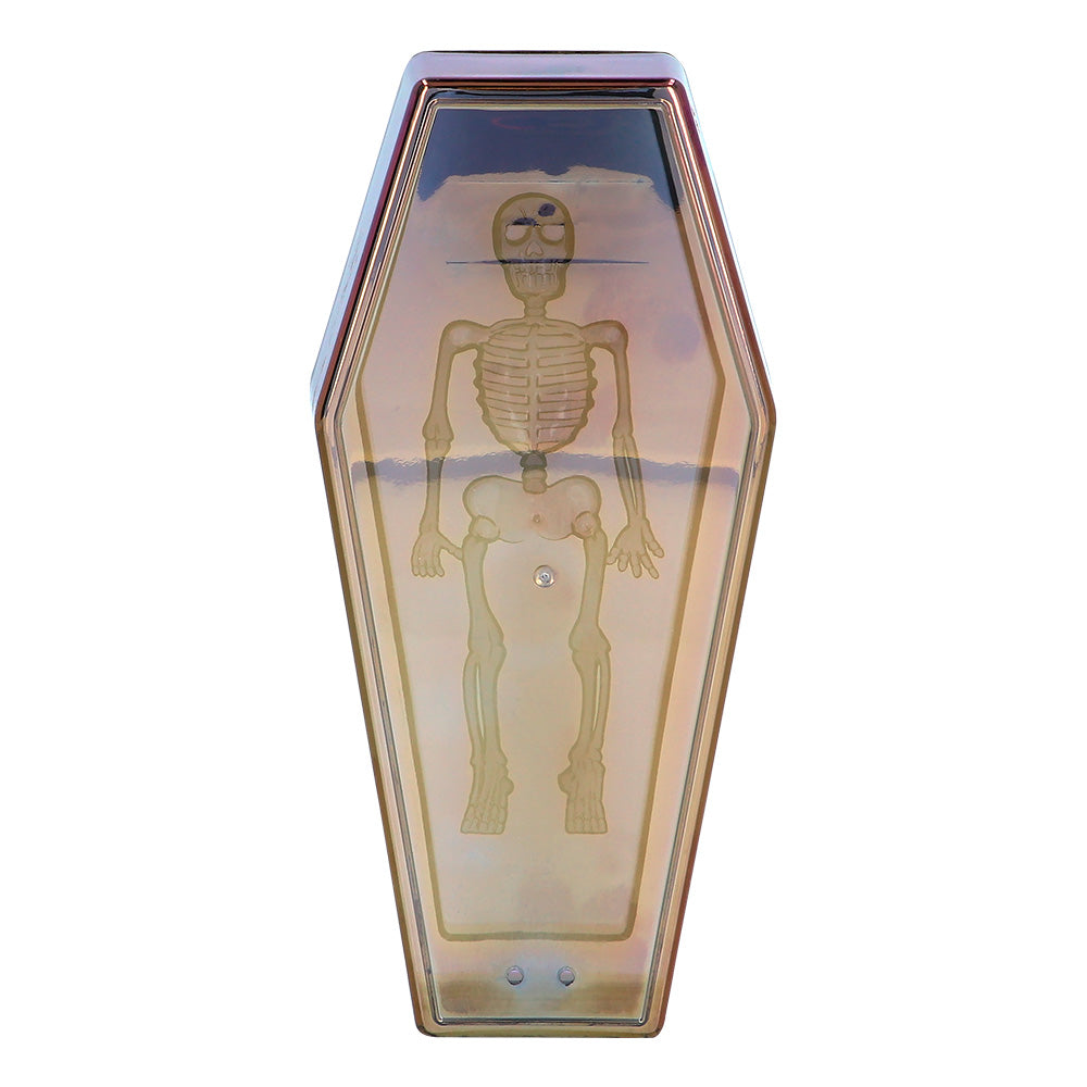 Cercueil Squelette Argent avec Couvercle - Décoration Halloween