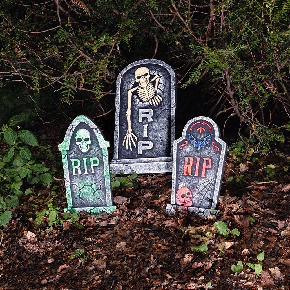 Décoration Tombale Squelette RIP - Accessoire Halloween Géant