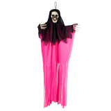 Faucheuse Squelette Suspendue Rose Fluo - Décoration Halloween