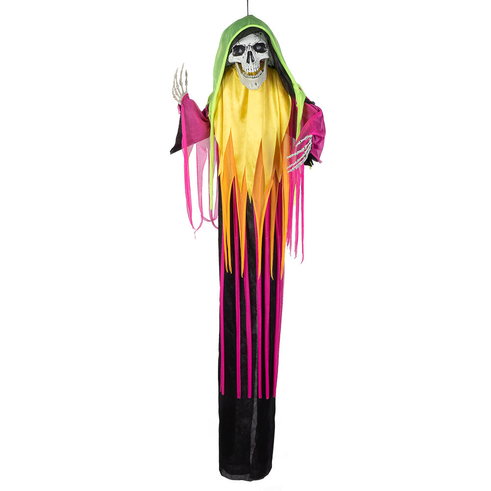 Décoration Squelette Suspendue Flamboyante Halloween 150cm