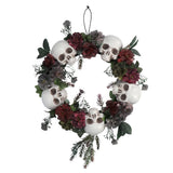 Couronne Crânes Fleurs Halloween Gothique Décoration Porte