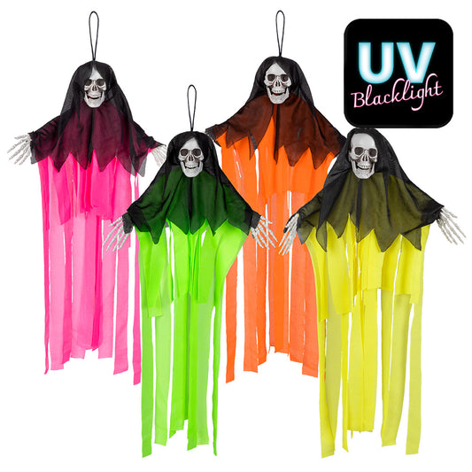Décoration Squelette Phosphorescent UV Blacklight - 4 Coloris