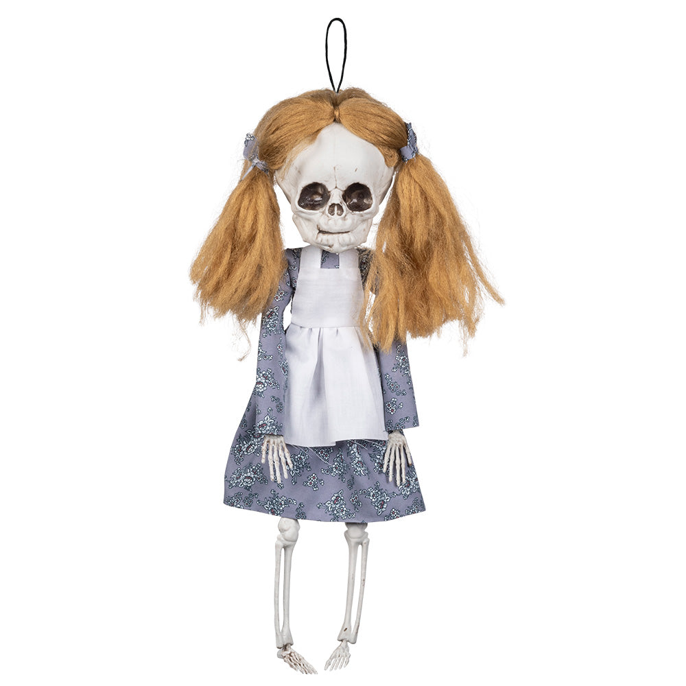 Pendentif Squelette Fille avec Cheveux Roux - Décoration Halloween