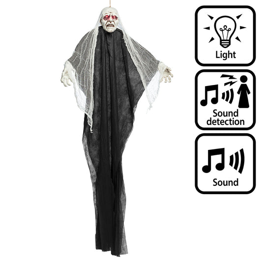 Fantôme Suspendu Lumineux et Sonore - Décoration Halloween