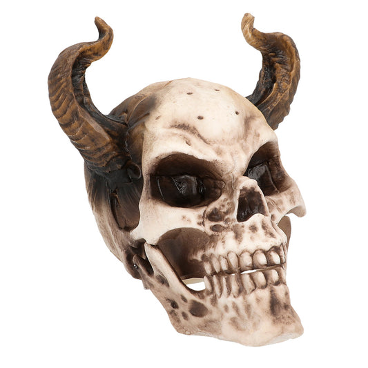 Crâne Démon avec Cornes - Accessoire Halloween Effrayant