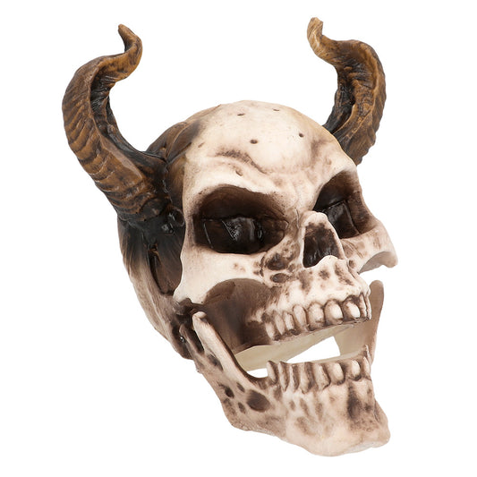 Crâne Démon avec Cornes - Accessoire Halloween Effrayant
