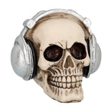Crâne avec Casque Audio Argent - Accessoire Décoration Halloween