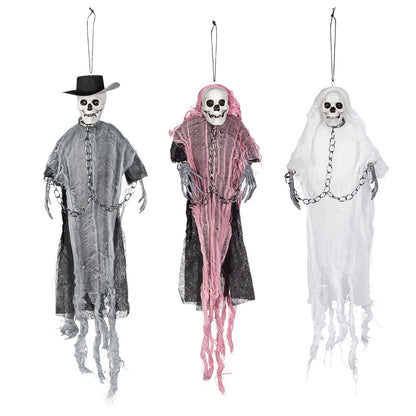 Squelette Pendu Halloween - Décoration Suspendue Chaînes