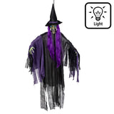Sorcière Lumineuse Halloween - Déguisement Suspendu avec LED