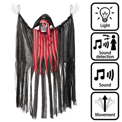 Pirate Squelette Ailes Noires Lumineux & Sonore Halloween