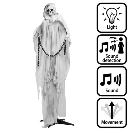 Fantôme Squelette Chaînes Lumineux et Sonore Halloween