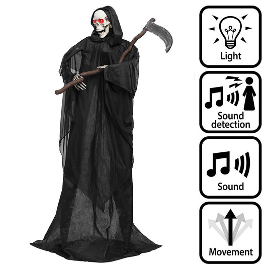 Faucheuse Géante 183cm - Squelette Lumineux & Sonore Halloween