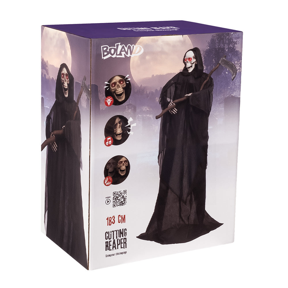 Faucheuse Géante 183cm - Squelette Lumineux & Sonore Halloween
