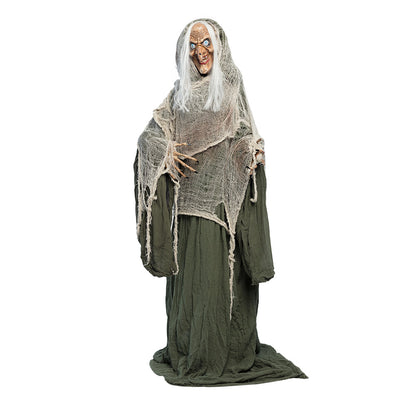 Creepy Witch 153cm - Décoration Halloween Animée avec Lumière et Son