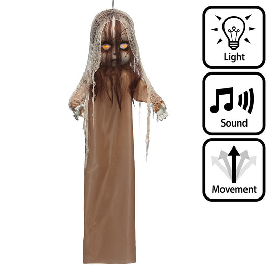 Fantôme Suspendu Lumineux et Sonore - Décoration Halloween Terrifiante
