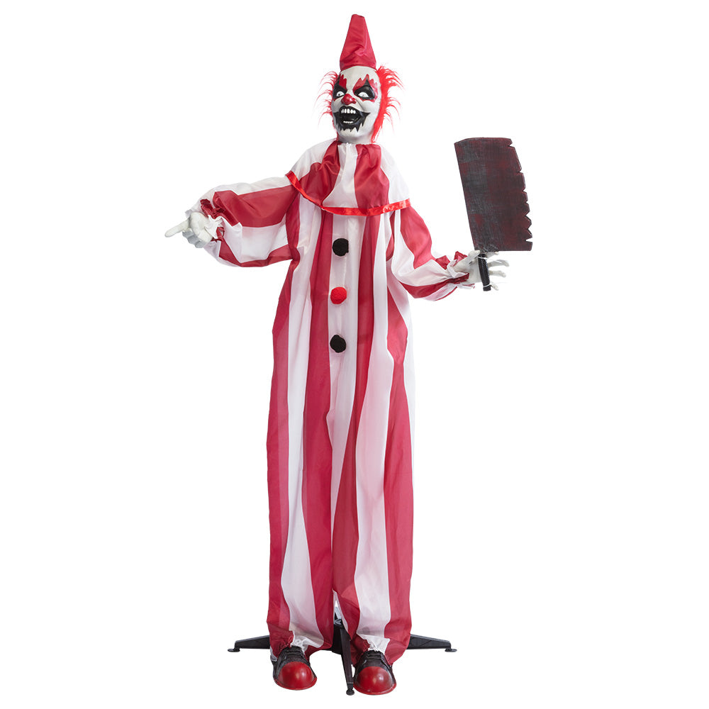 Clown Chuckles Géant 170cm - Décoration Halloween Lumineuse et Sonore