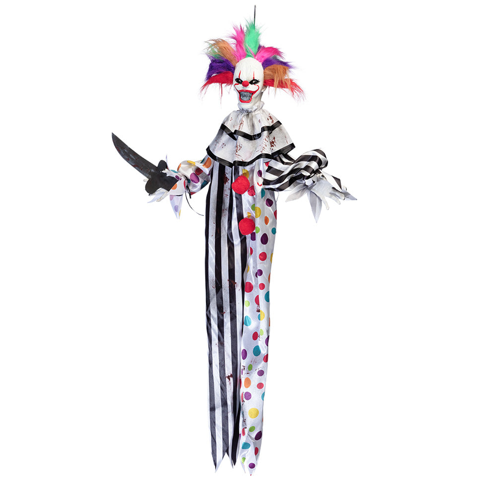 Clown Affamé 120cm - Décoration Halloween Animée avec Lumière et Son