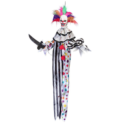 Clown Affamé 120cm - Décoration Halloween Animée avec Lumière et Son