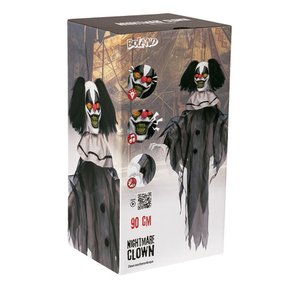 Clown Cauchemar Suspendu 90cm - Décoration Halloween Animée