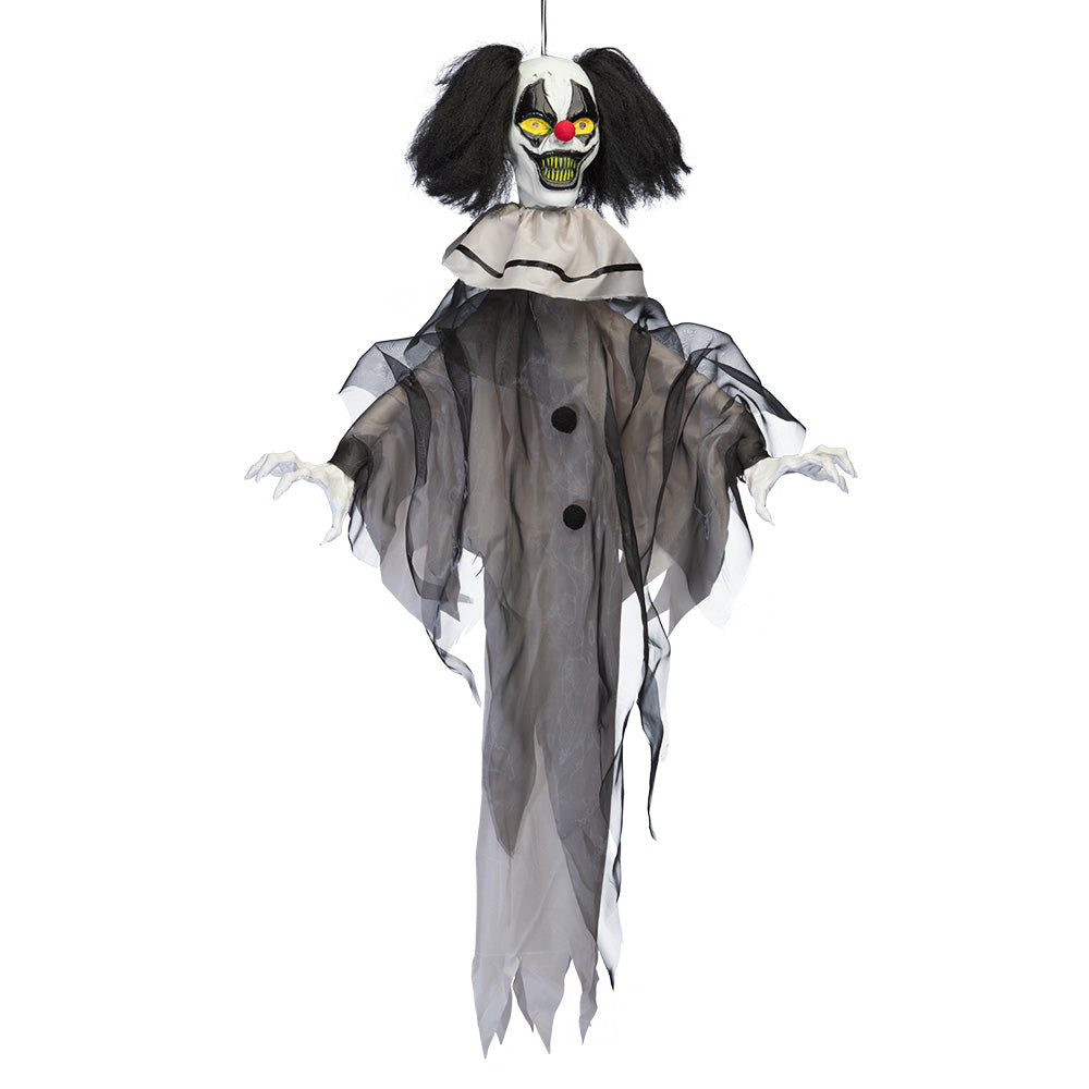Clown Cauchemar Suspendu 90cm - Décoration Halloween Animée