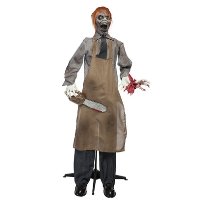 Chainsaw Charlie Zombie 165cm - Décoration Halloween Animée