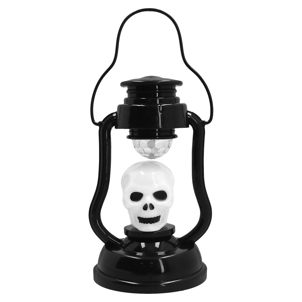 Lanterne Crâne Néon Halloween avec LED, Son et Mouvement