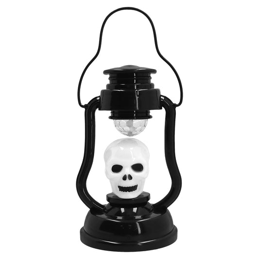 Lanterne Crâne Néon Halloween avec LED, Son et Mouvement
