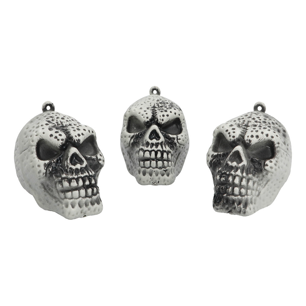 Set 3 Crânes Décoratifs Halloween Pendentifs Pointillés