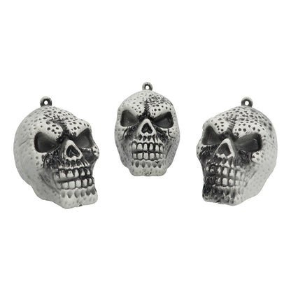 Set 3 Crânes Décoratifs Halloween Pendentifs Pointillés