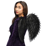 Ailes Noires Gothiques avec Plumes - Accessoire Déguisement