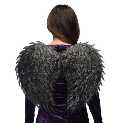 Ailes Noires Gothiques avec Plumes - Accessoire Déguisement