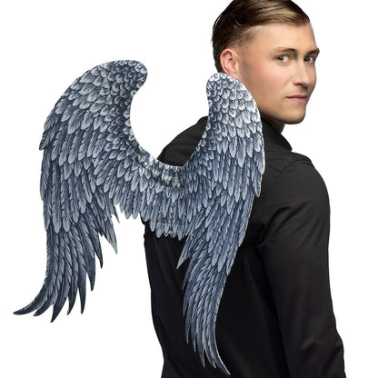 Ailes d'Ange Gris Detaillées - Déguisement Céleste