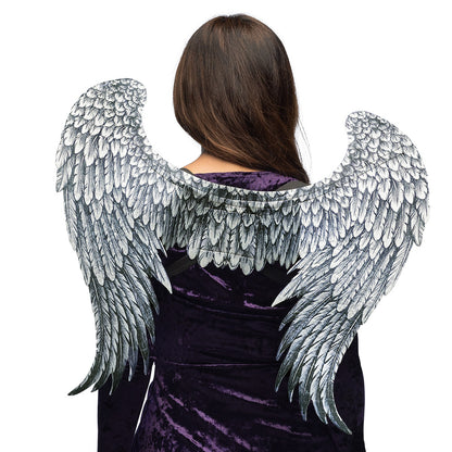 Ailes d'Ange Gris Detaillées - Déguisement Céleste