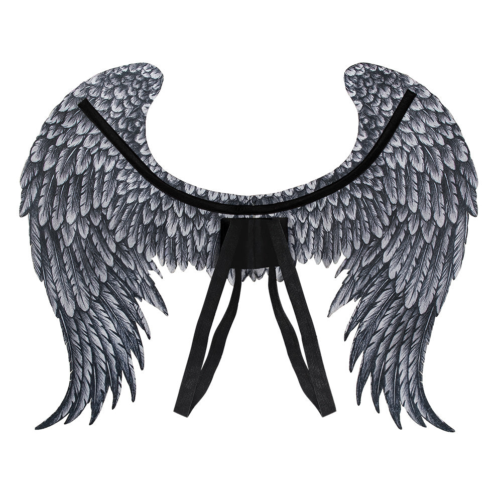 Ailes d'Ange Gris Detaillées - Déguisement Céleste
