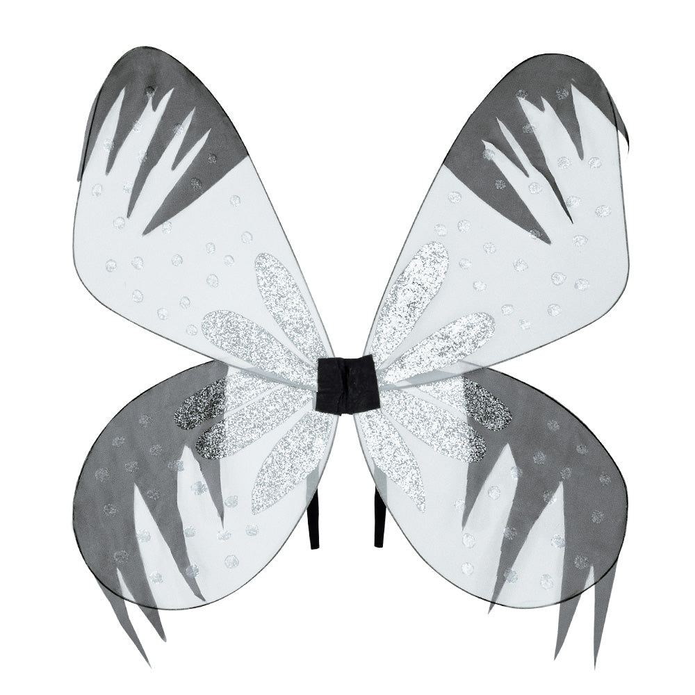 Ailes de Fée Scintillantes Grises et Blanches - Accessoire Déguisement