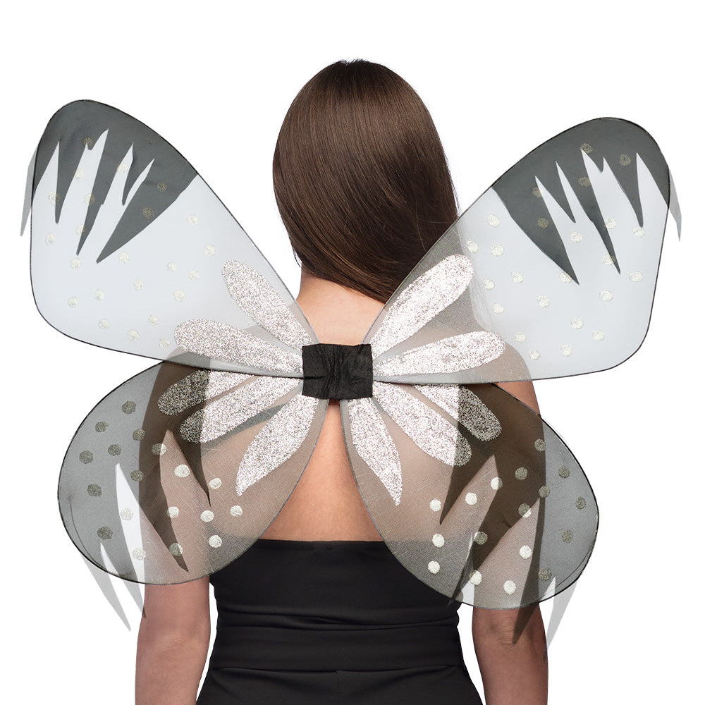 Ailes de Fée Scintillantes Grises et Blanches - Accessoire Déguisement