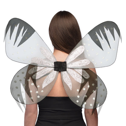 Ailes de Fée Scintillantes Grises et Blanches - Accessoire Déguisement