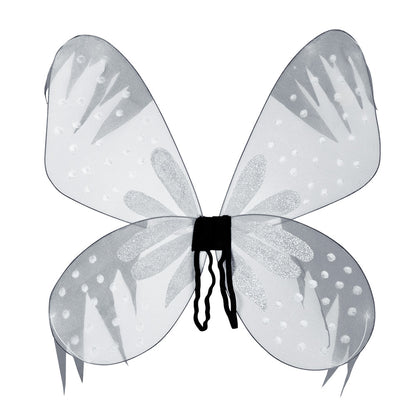 Ailes de Fée Scintillantes Grises et Blanches - Accessoire Déguisement