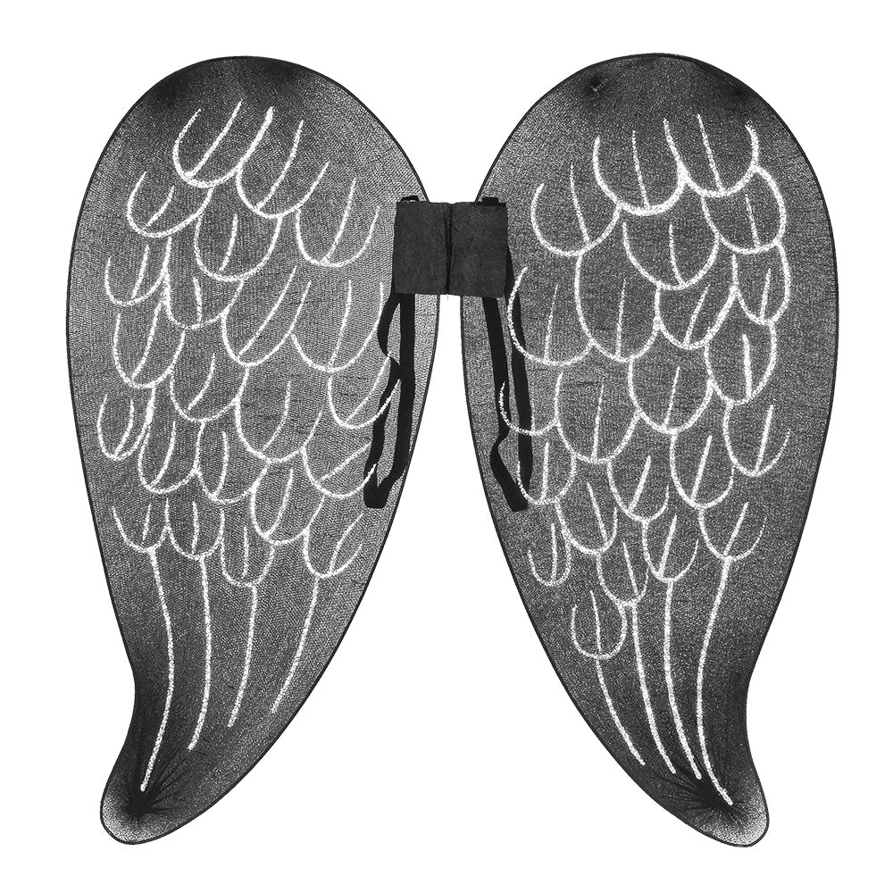 Ailes d'Ange Noires à Paillettes - Déguisement Ailes Adulte