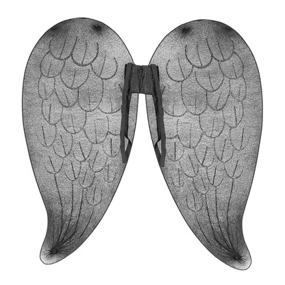 Ailes d'Ange Noires à Paillettes - Déguisement Ailes Adulte