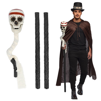 Bâton de Vaudou avec Crâne - Accessoire Halloween Zombie