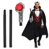 Déguisement Vampire Luxe avec Canne Sceptre Rouge et Noir