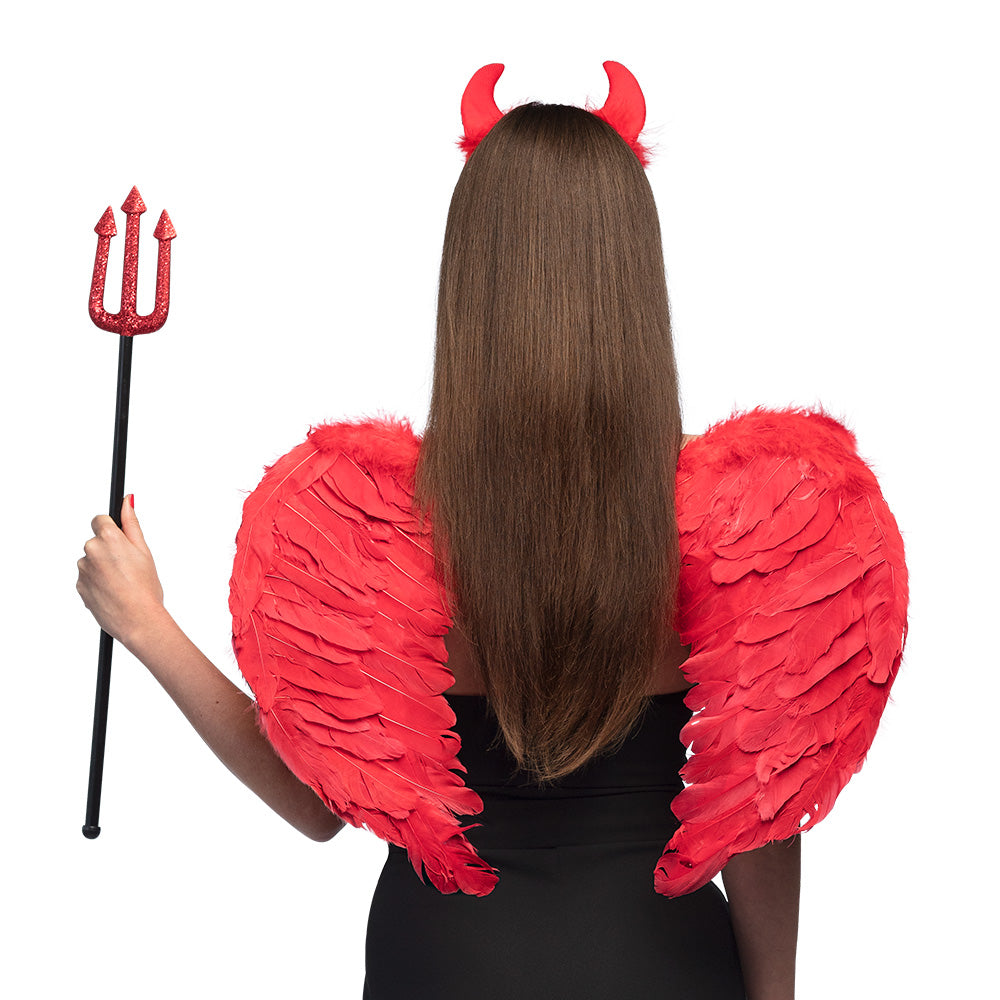 Déguisement Diable Complet : Ailes, Cornes et Trident Rouge