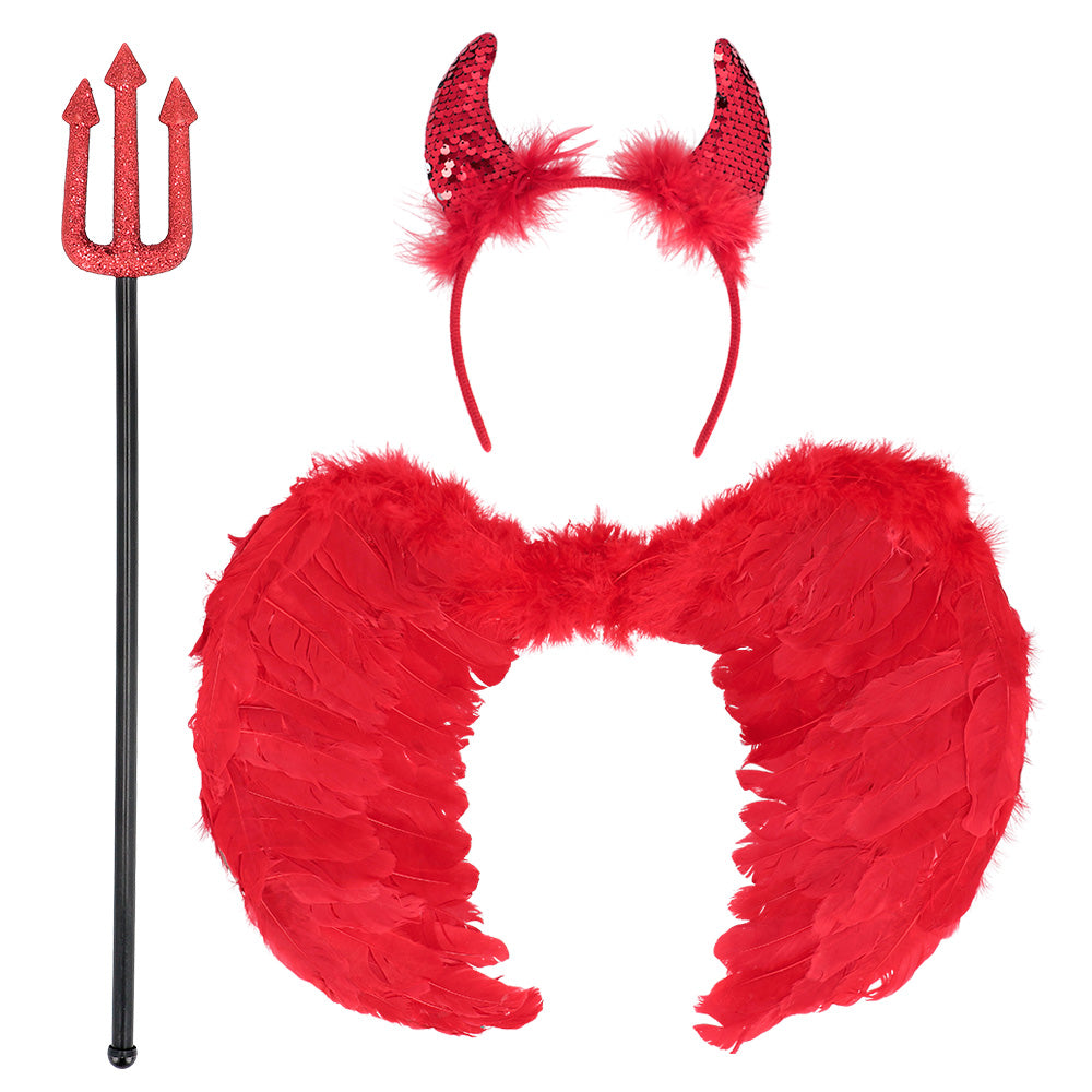 Déguisement Diable Complet : Ailes, Cornes et Trident Rouge