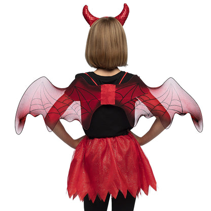 Déguisement Diable Enfant 3 pièces - Ailes, Cornes & Jupe