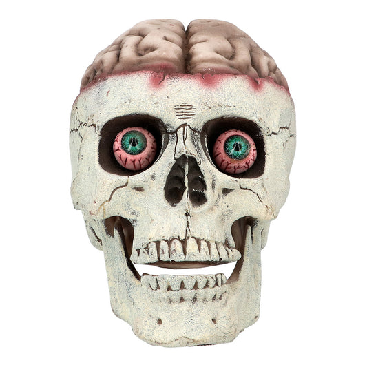 Crâne avec Cerveau Animé - Décoration Halloween Effrayante