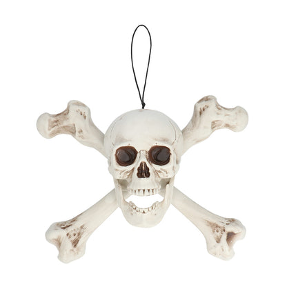 Crâne et Os Pirate Blanc - Décoration Halloween Suspendue